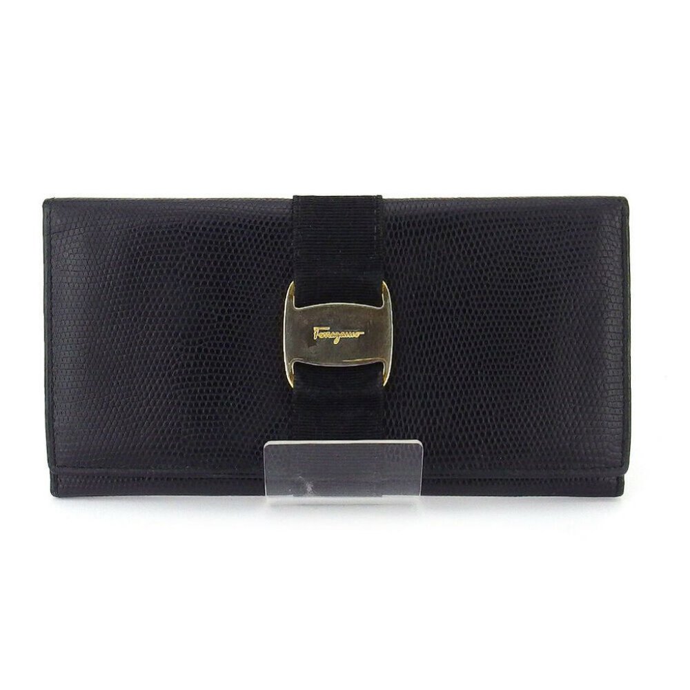 Leather Press Salvatore Ferragamo wallet Vala type Auth USED T17124